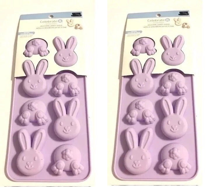 Bunny heads and butts Silicone Candy Molds Easter 8-cav. Celebrate It lot of 2