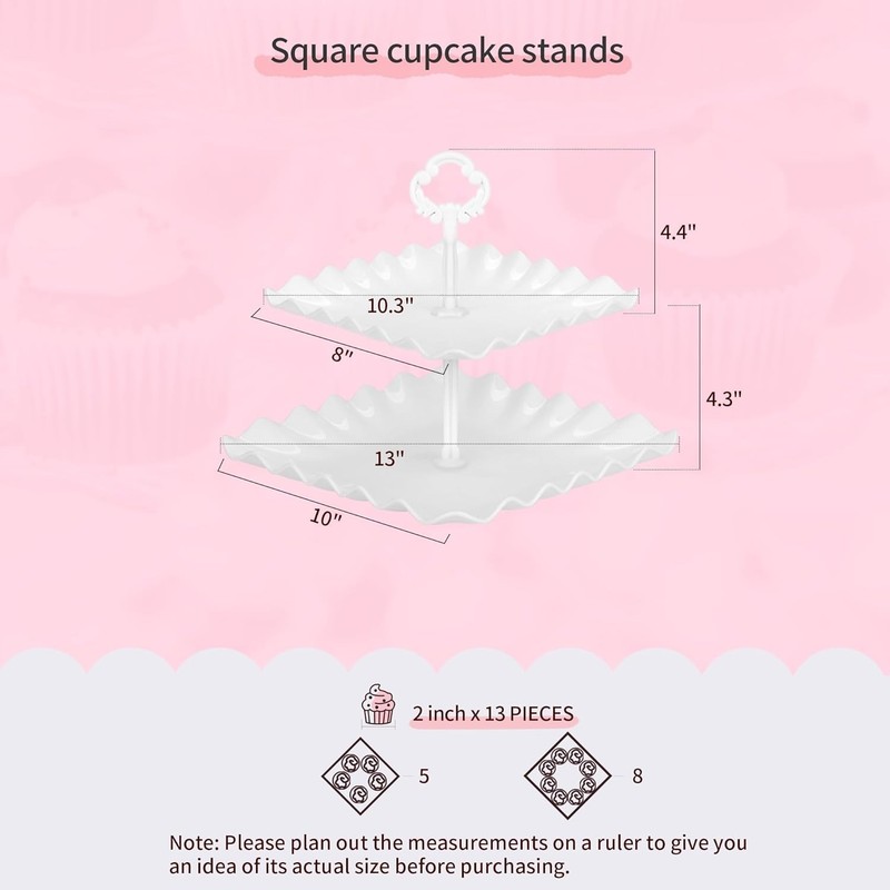 Pack of 10 Cake Stand Set W/ 3 x Two-Tier & 3 x Three-Tier Cupcake Stands gallery