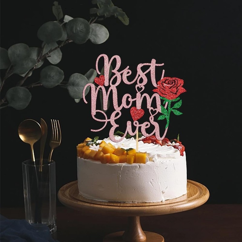 mom ever Cake Topper, Mother's Day Party Decorations,Mother's gallery