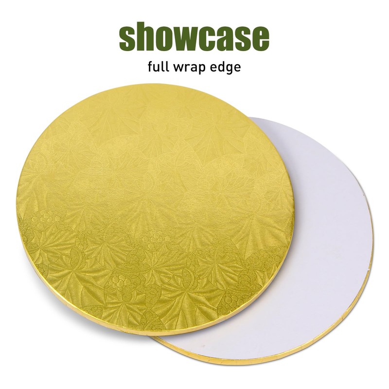 Bekoetoz 10-Pack Round Gold Cake Drum Board 10 Inch Sturdy 1/2 Inch Thick Ful... gallery