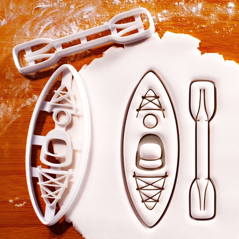 Kayak & Paddle Cookie Cutter – Kayaker whitewater kayaking canoe outdoor water