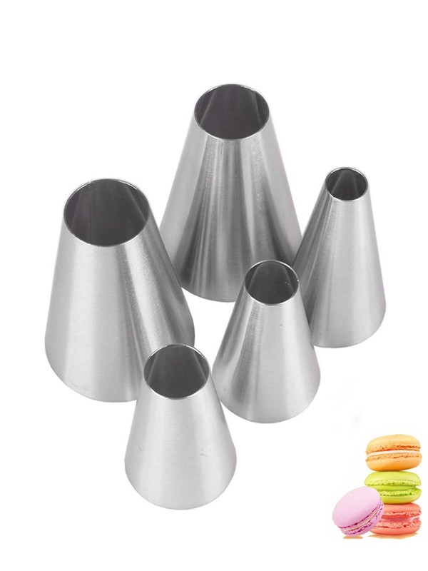 Macaron Piping Tips Set Large Round Frosting Cream Nozzles 5 PCS Kit