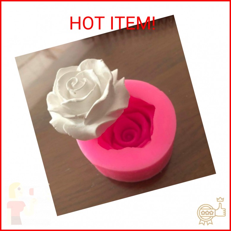BeeSpring Flower Bloom Rose Shape Silicone Fondant Soap 3D Cake Molds Cupcake Je
