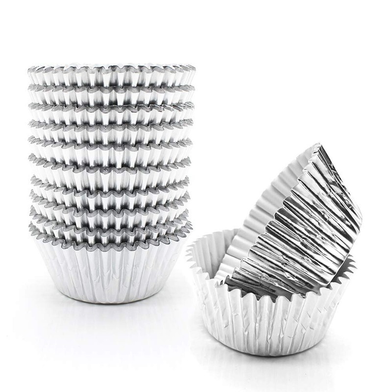 Silver Cupcake Liners for Baking,GOLF 500 Pack Standard Size Silver Foil Cupc…