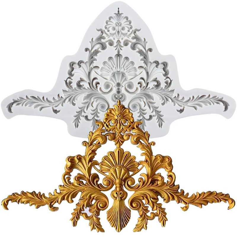 Baroque Relief Flower Silicone Mold Fondant Cake Decorating Chocolate