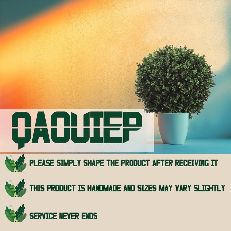 Qaouiep Real Touch Leaves Artificial Topiary Trees 24 T 17 W Faux Boxwood Set gallery