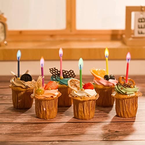 Amazing Multicolor Happy Birthday Candles and Holders (12 Count),Unscented gallery