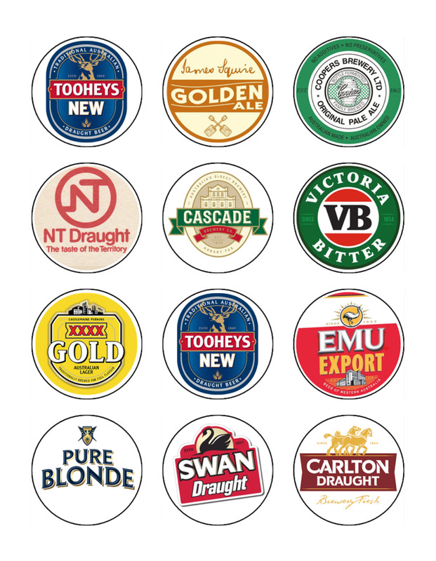Beer Brands Edible Cupcake Toppers – Aussie & World Beer Wafer Cake Decorations gallery