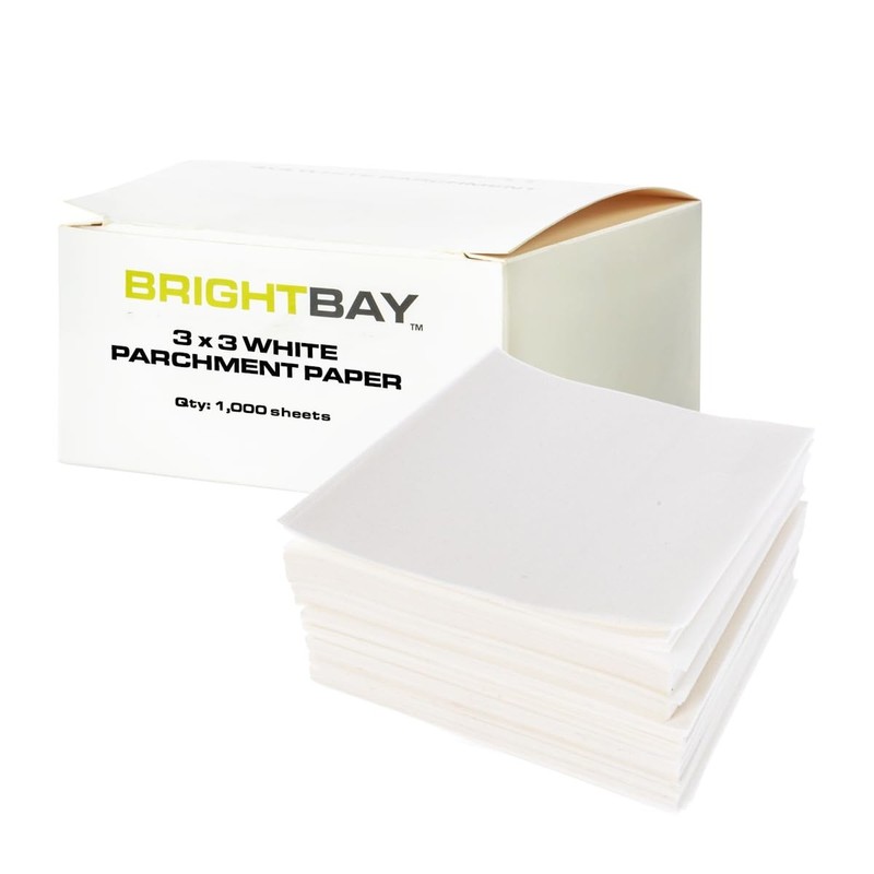 3×3 Inch Parchment Paper Squares – White (1000 Sheets), Precut Non-stick Sing…