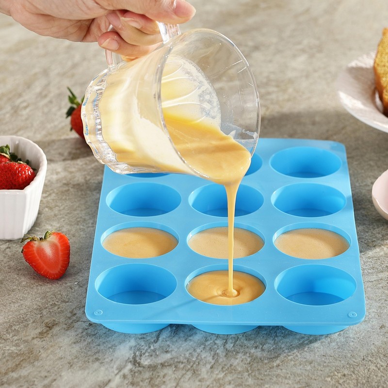 Silicone Oreo Mold 12 Cavity, Round Chocolate Candy Baking Tool, Orange Blue gallery