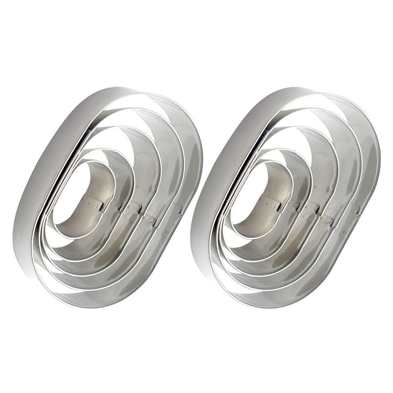 2 Sets Oval Cookie Cutter Stainless Steel Reusable Baking Molds Kitchen Tools