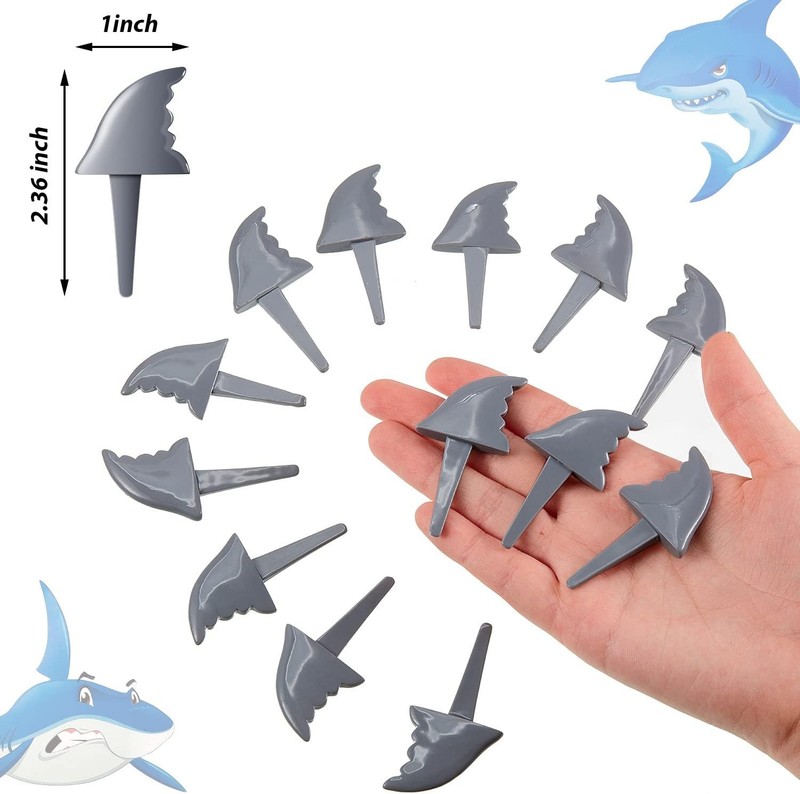 36 Pcs Shark Fin Cupcake Toppers Shark Fin Cake Toppers Picks for Ocean Animals gallery