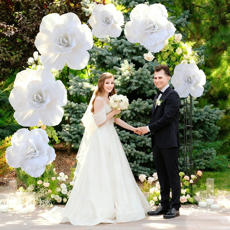 Norme 3 Pcs Artificial Giant Flowers For Decoration 12 16 20 Inch Wedding Large gallery