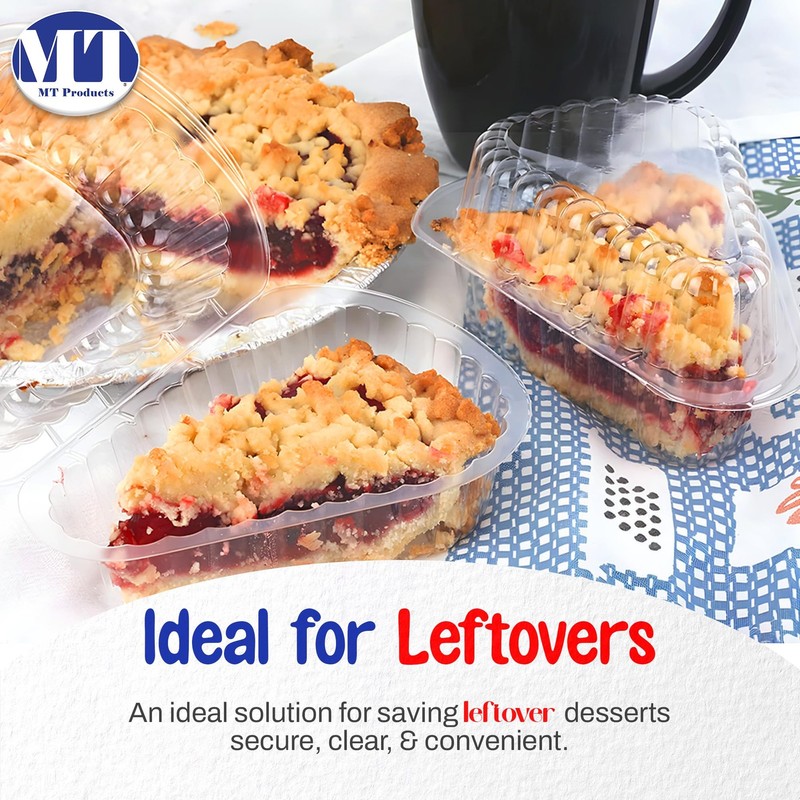 MT Products Individual Single Slice Pie & Cake Containers - Clear Plastic gallery