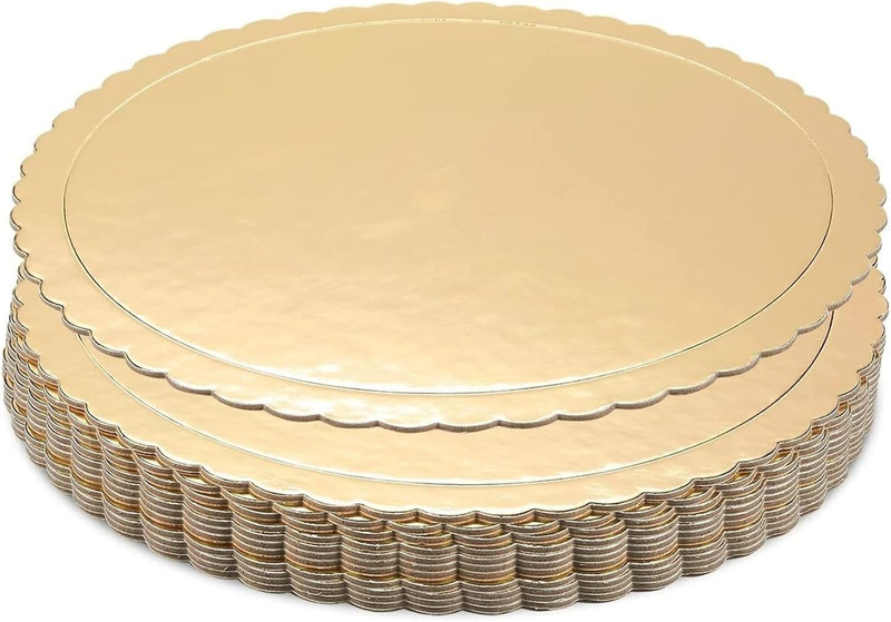 Cake Drum - 10-Inch round Gold, Pack of 12, Scalloped - Cake Supplies & Disposab gallery