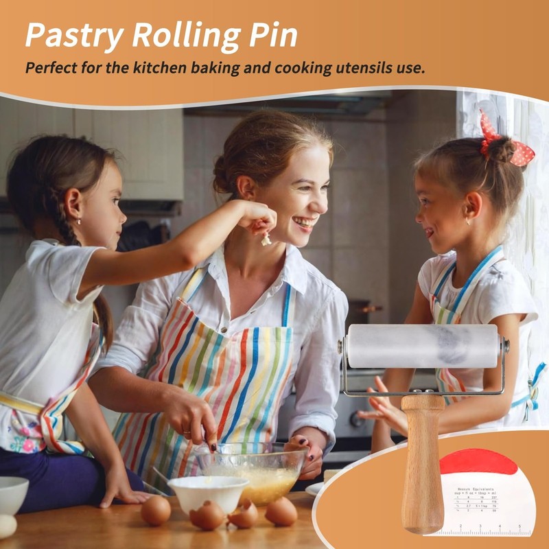 Small Marble Rolling Pin for Dough-Non-Stick T-shaped Hand Roller for Dough,C... gallery