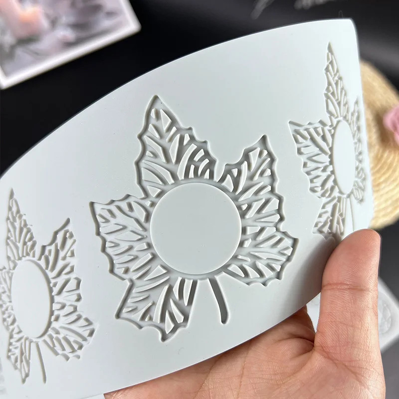 New Various Leaves Geometric Flower Silicone Cake Lace Mold Cake Decorating Tool gallery