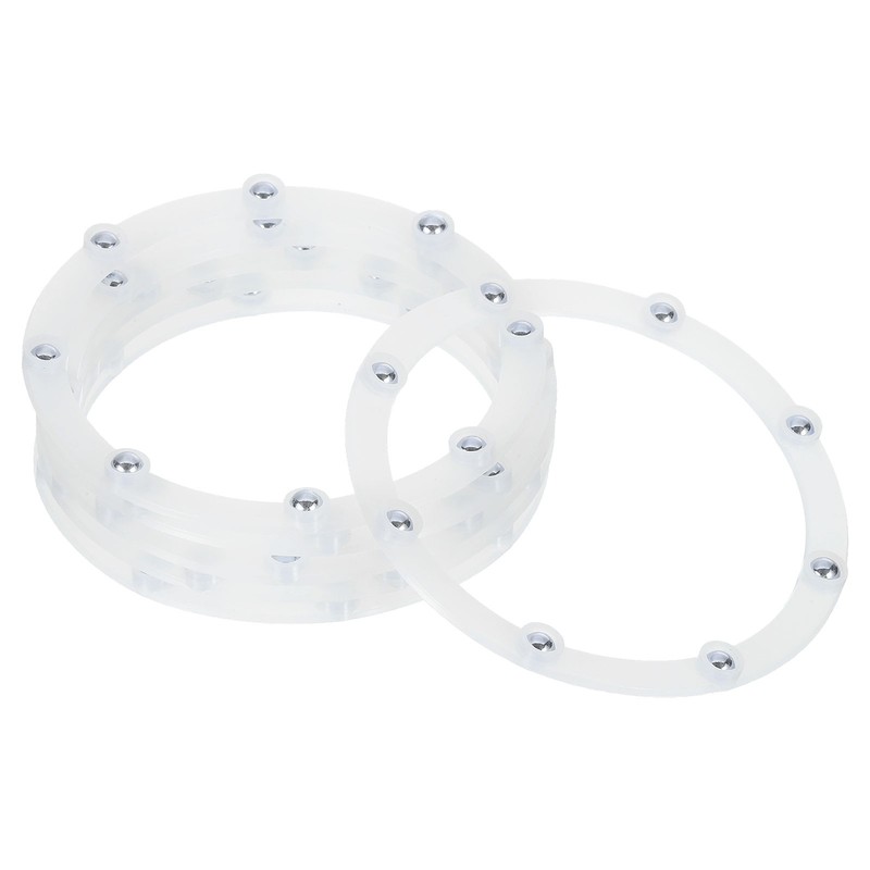 6Pcs 4 Inch Rotating Swivel Stand with Steel Ball Bearings, White, 8 Balls
