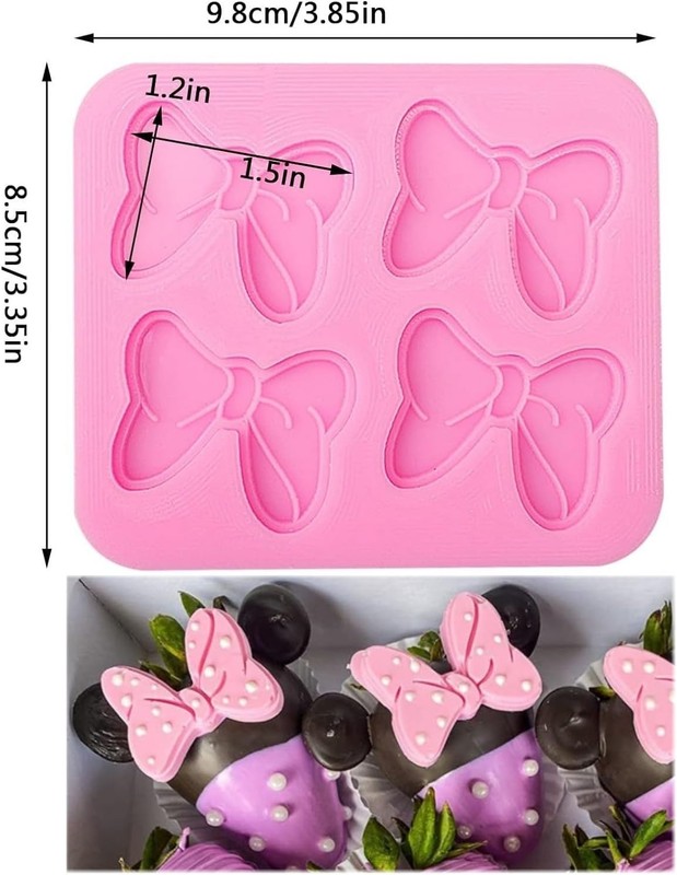 Bow Silicone Mold,2 Pcs 4 Hole Bow Chocolate Mold,Bows Fondant Molds Sugar Ca... gallery