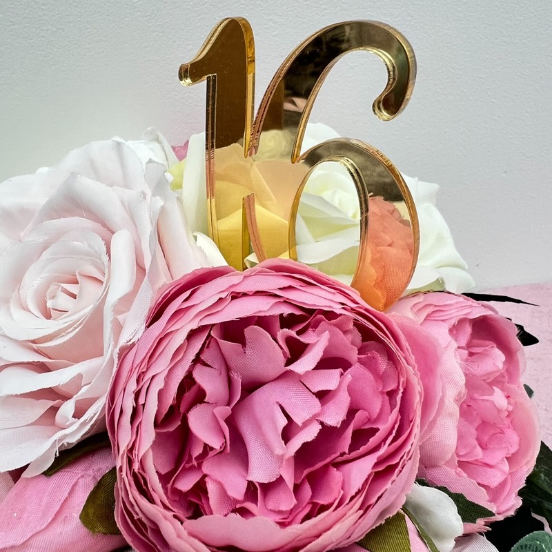 Acrylic Number Cake Charms Script Wedding Cake Topper Personalised FontB gallery
