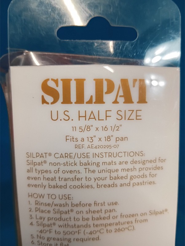 NEW IN PACKAGE (2) Silpat Silicone Baking Mats, Half Size, 11 5/8" x 16 1/2" gallery