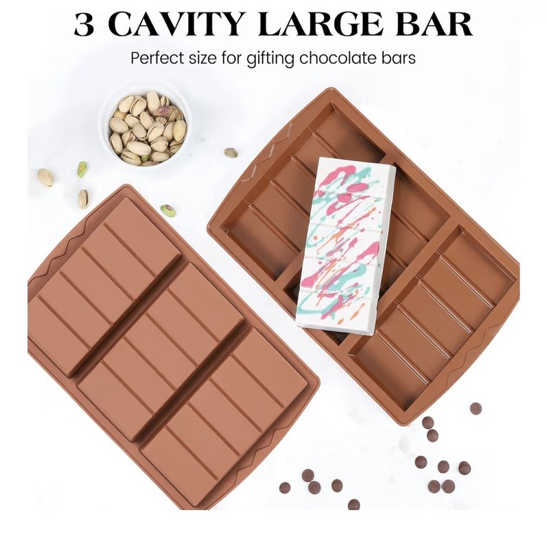 Chocolate Bar Molds 2 Pack Silicone, 100 Bags, 1 Scrapper gallery