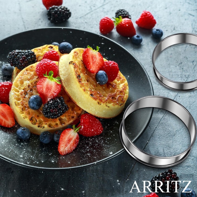 3.15inch English Muffin Rings, 6pcs Double Rolled Stainless Steel Rings Molds... gallery