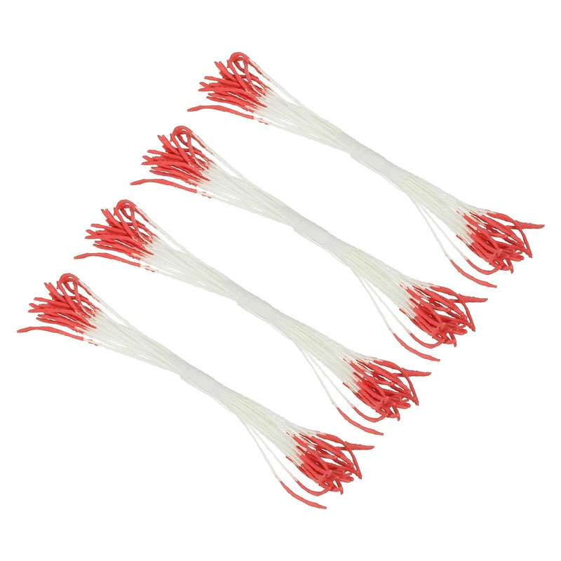10mm Double Heads Flower Stamen, 100 Pcs Artificial Flower Stamen Pistil, Red