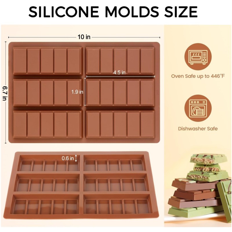 Flexible Choco Bar Molds – Non-Stick Silicone