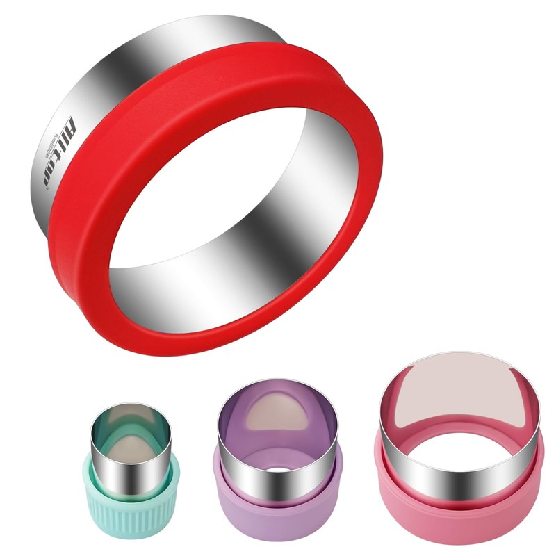 ALLTOP Round Cookie Cutter Set – 4 Different Sizes of Stainless Steel Biscuit…