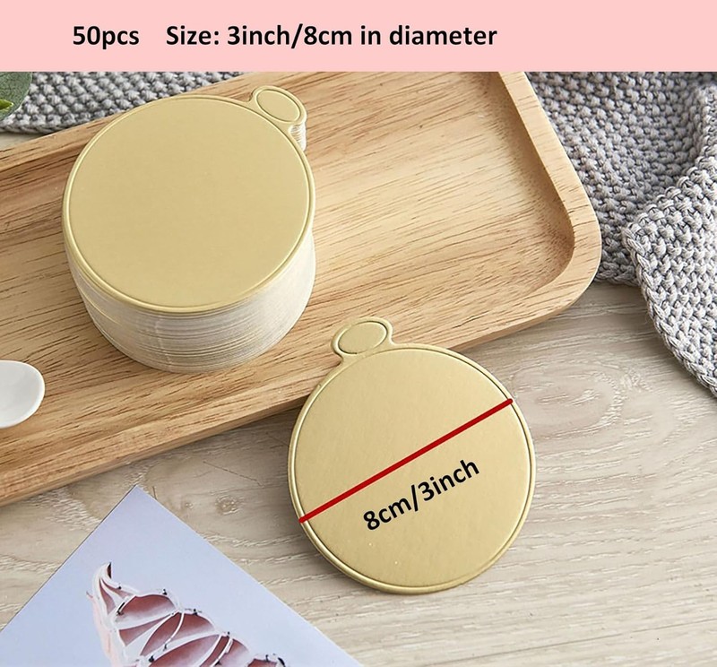 3.15 Inch Mini Round Golden Cake Boards 50pcs Mousse Cupcake Base Paper Plate... gallery
