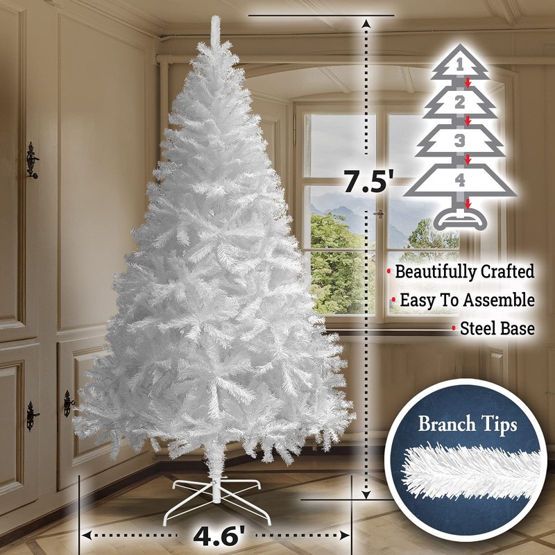 Benefitusa 5 6 7 7.5 White Classic Pine Christmas Tree Artificial Realistic gallery