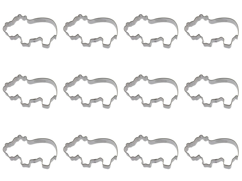 1 Dozen (12 pieces) Hippo Cookie Cutter 4 in Metal Party Favors USA