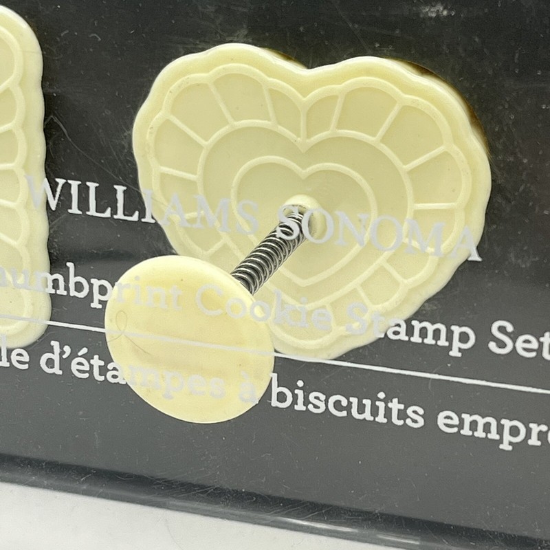NIB Williams Sonoma Thumbprint Cookie Stamp Set Rectangle Heart Round gallery