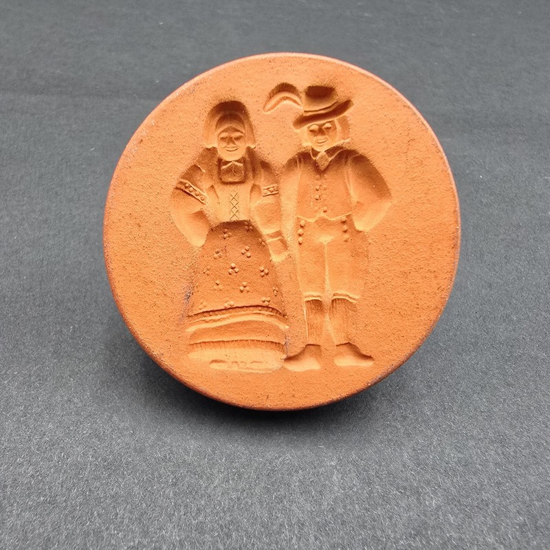 Folk Dancer Cookie Stamp Rycraft Handcrafted Clay Press Scandinavian Couple gallery