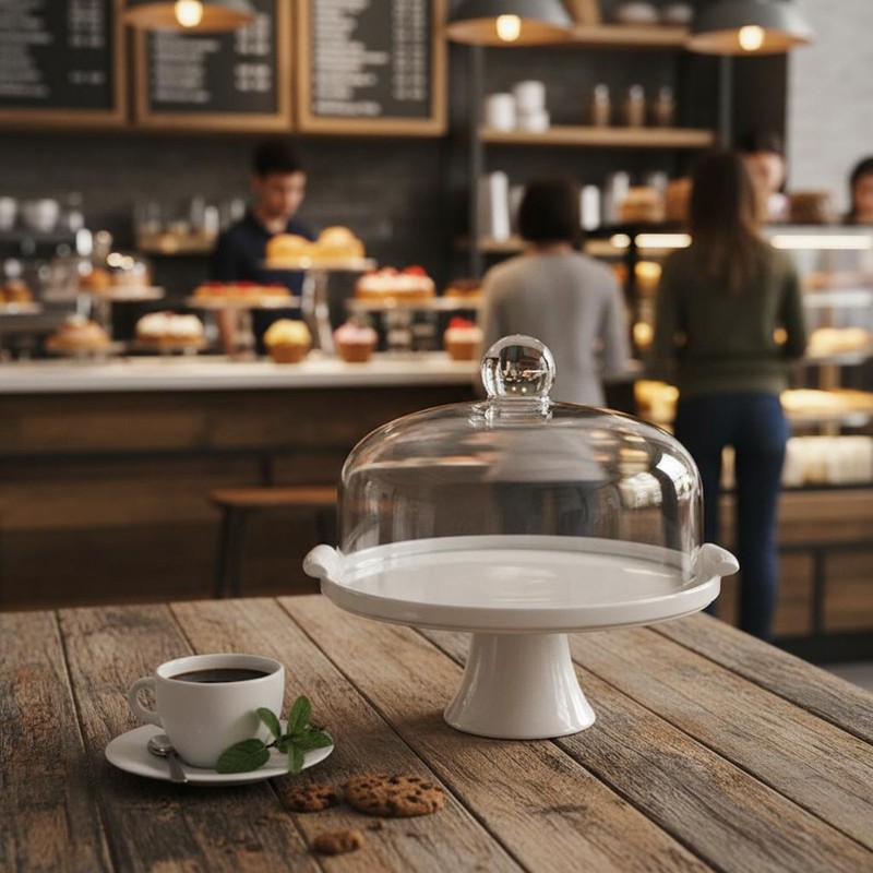 Pedestal Cake Stand with Glass Dome Keeps Food Preserved Cake Stand with Dome gallery