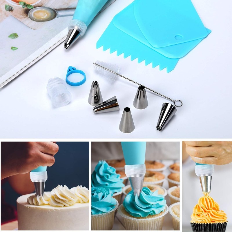 34Pcs Piping Bags and Tips Set, Bake Cake Decorating Kit with 24 Stainless Steel gallery