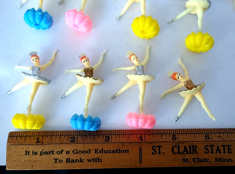 Vtg Ballerina Cake Toppers Ballet Figures + Cake Mate Candle Holders Lot of 22 gallery