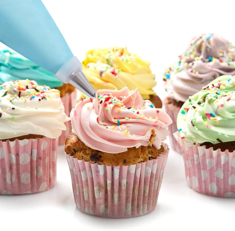 Decorating Piping Bags Set, Reusable Silicone, 18 Tips, Couplers, Ties, Cake gallery