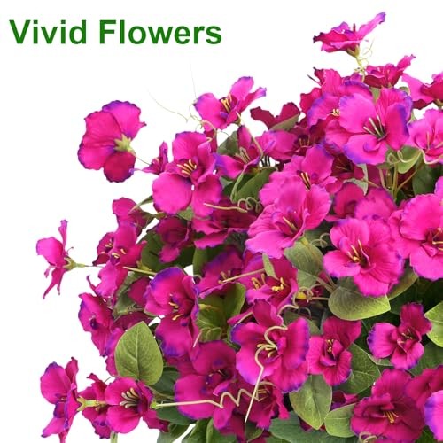 8 Bundles Artificial Hibiscus Flowers for Outdoors Decoration, Faux Fuchsia gallery