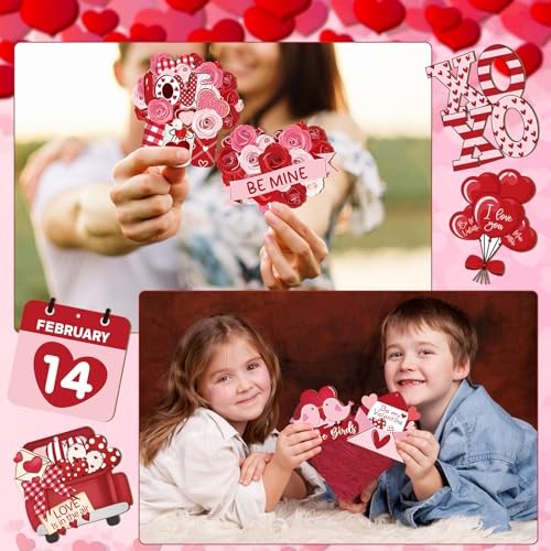 Valentine's Day Decoration for The Home 24 Pieces, Red Wooden Large Red Heart gallery
