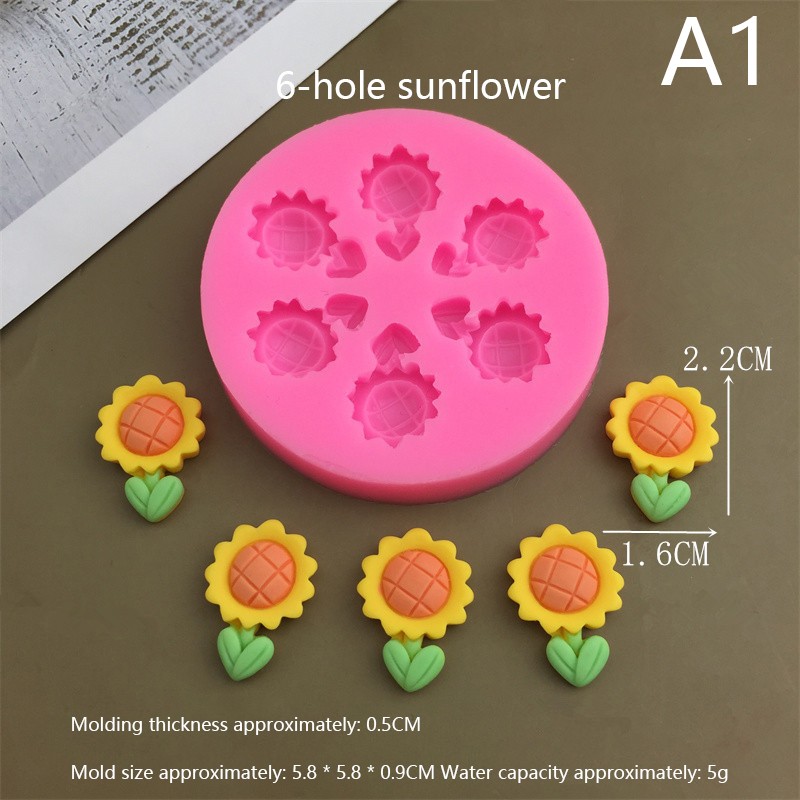 Cartoon Flowers Bow Bee Fondant Silicone Molds DIY Cupcake Fondant Cake Decor