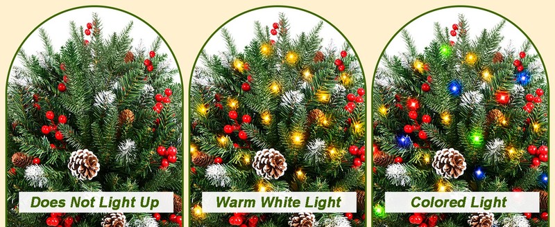 Set of 2 30 Inch Pre-lit Outdoor Christmas Tree, Hangable Decor, Timer, gallery