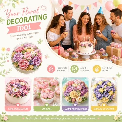 7 Pcs Large Russian Piping Tips Set, Stainless Steel Flower Frosting 7Pcs gallery