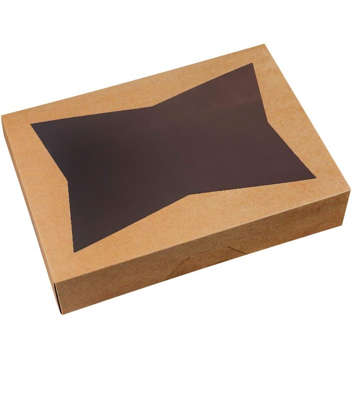 MORE [15-Pack] 14 x10 x 3inch Brown Paperboard Lock Corner Window Bakery Cook... gallery