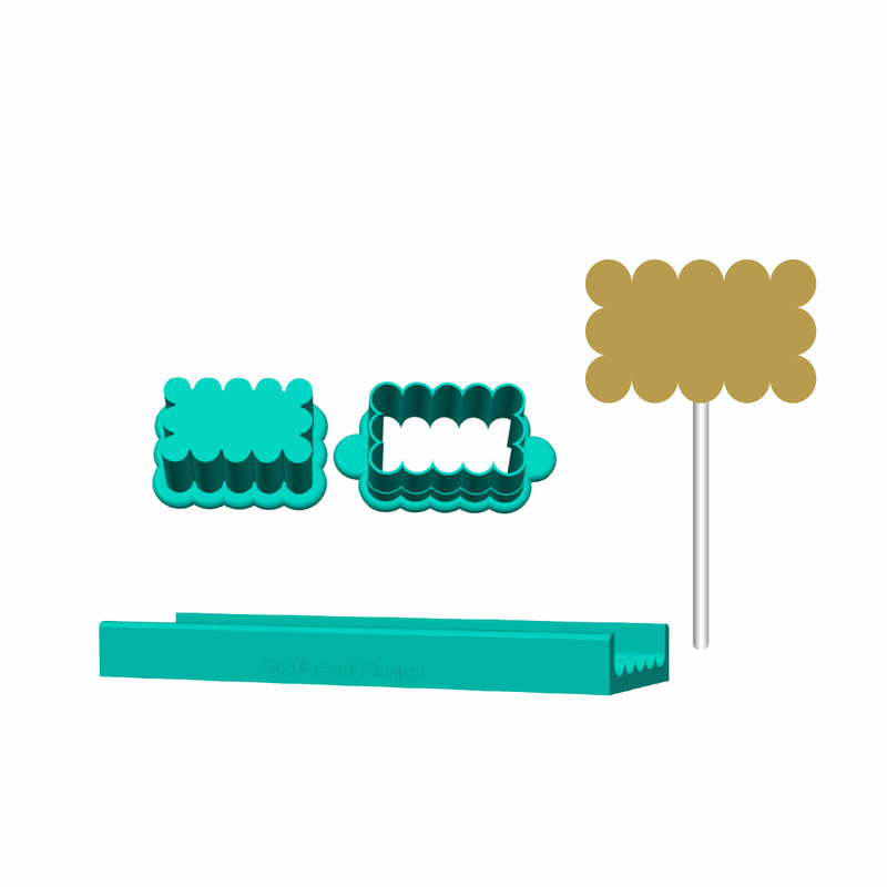 Scalloped Plaque Cake Pop Mold |Deluxe Cutter, Popper, and Tray Option