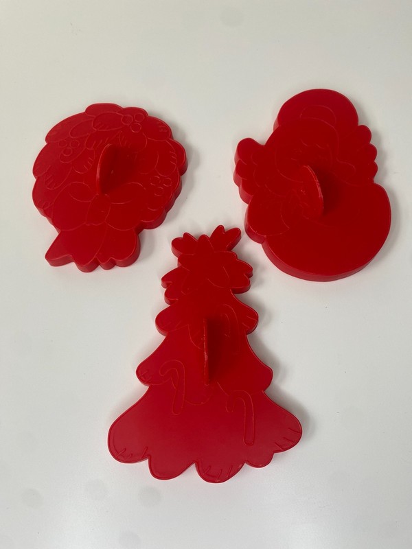 Vintage (1978) Plastic Wilton Cookie Cutter Set of 3 Christmas Holiday Hong Kong