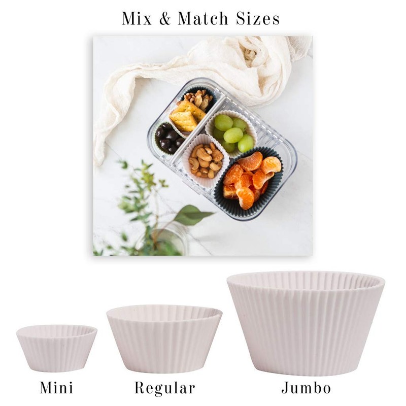 Reusable Silicone Baking Cups, Non-Toxic, BPA Free, Dishwasher Safe, Mini, 24... gallery