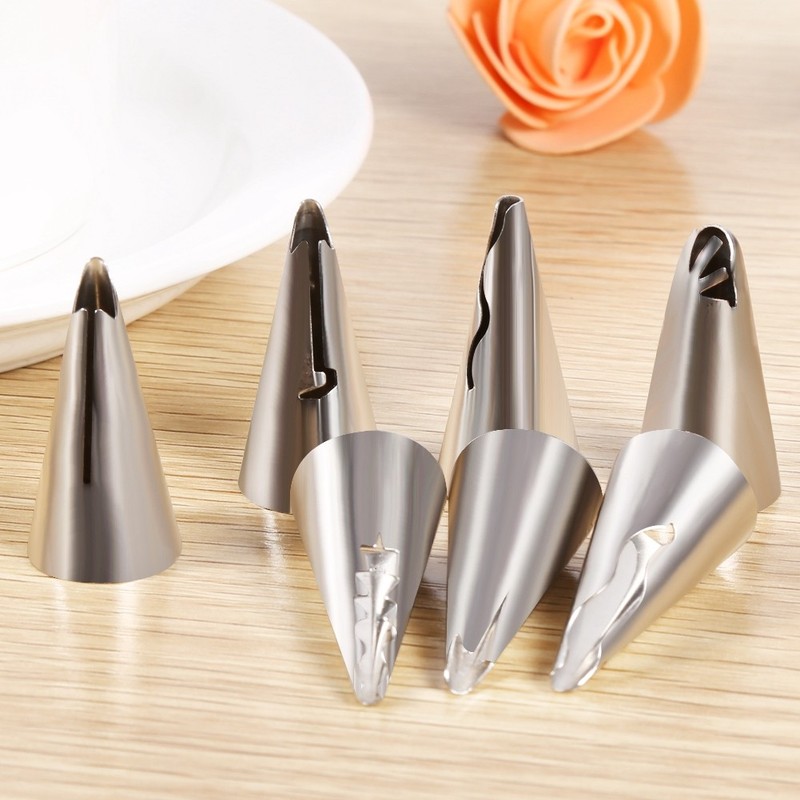 7x Stainless Steel DIY Pastry Fondant Cake Icing Piping Nozzles Decorating T NEW gallery