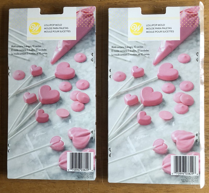 Lot of 2 Wilton Heart Lollipop Mold Candy Chocolate 3 Sizes /10 Cavities LOVE
